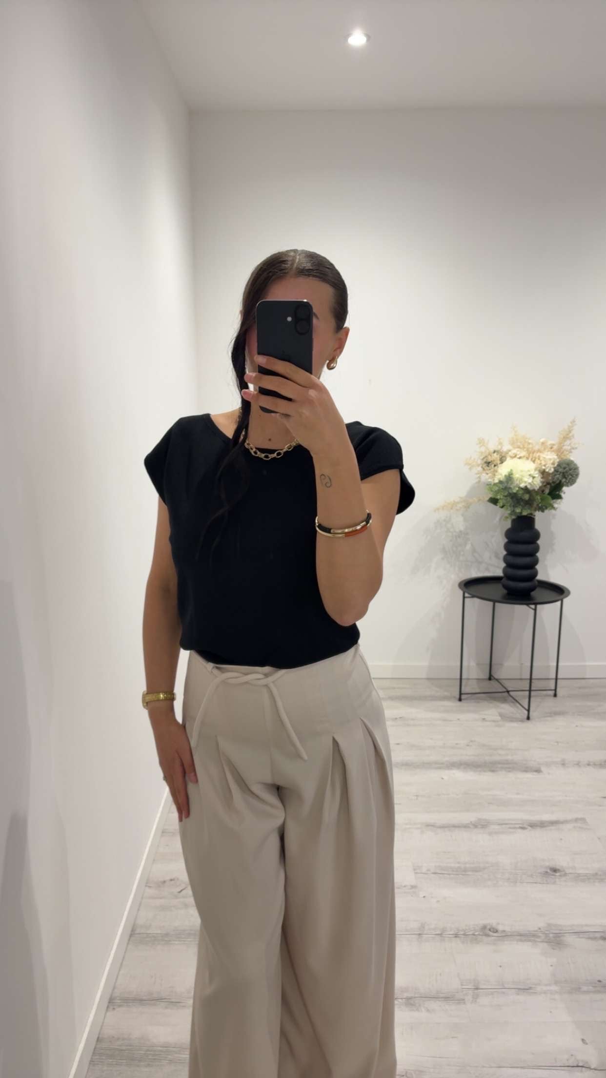 Pantalon fluide beige