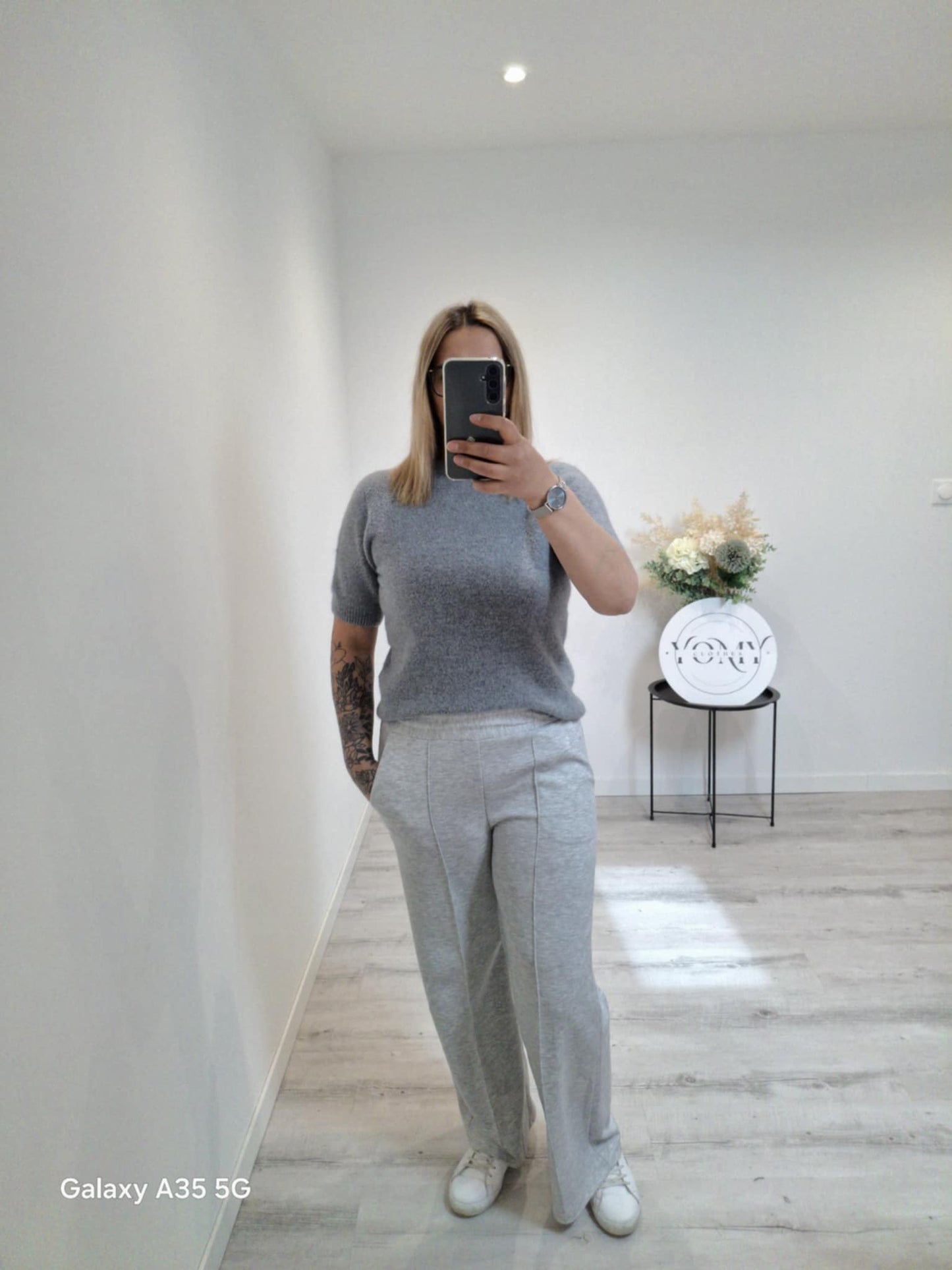 Pantalon de jogging gris chiné
