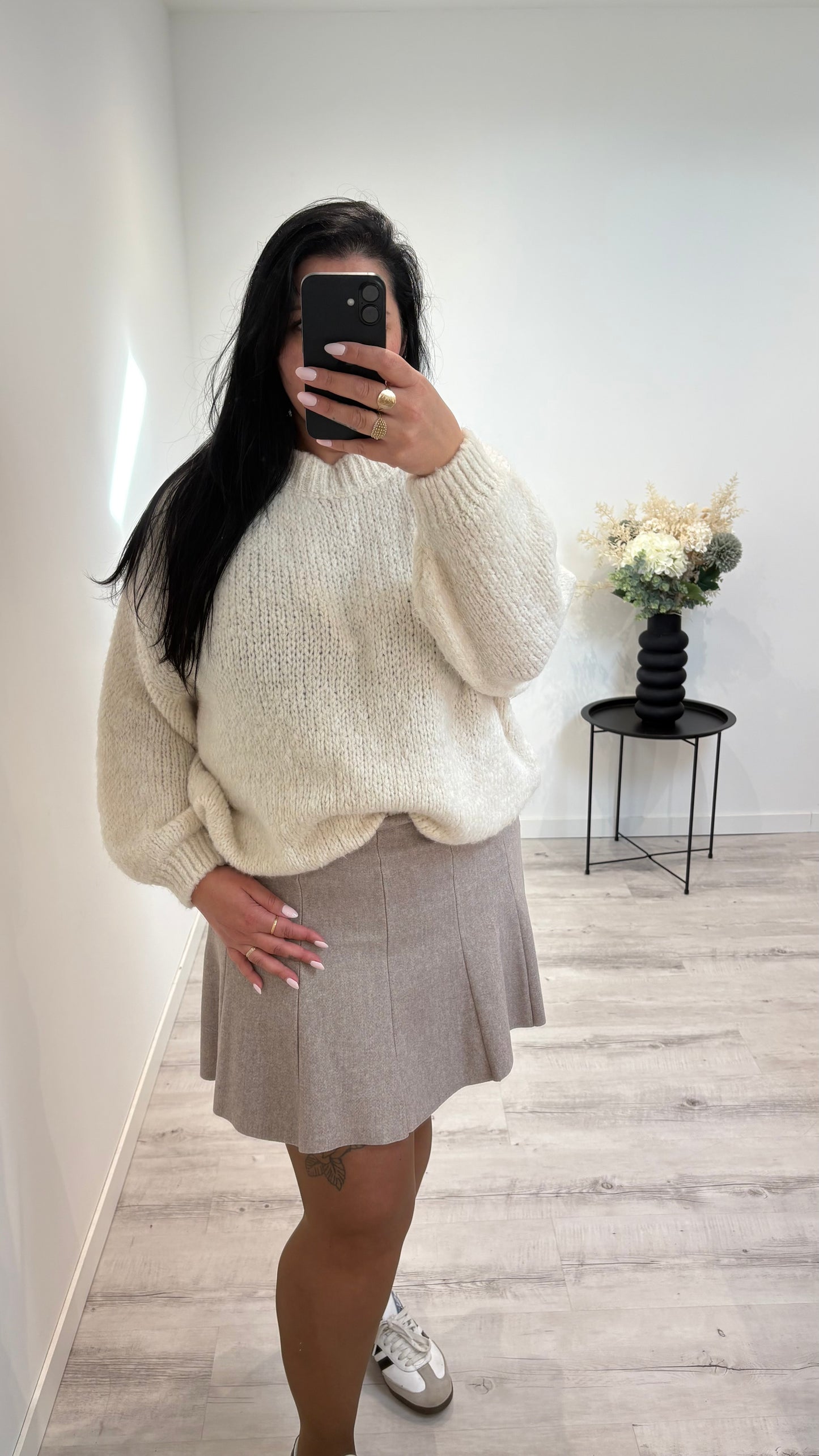 Pull oversize en laine beige