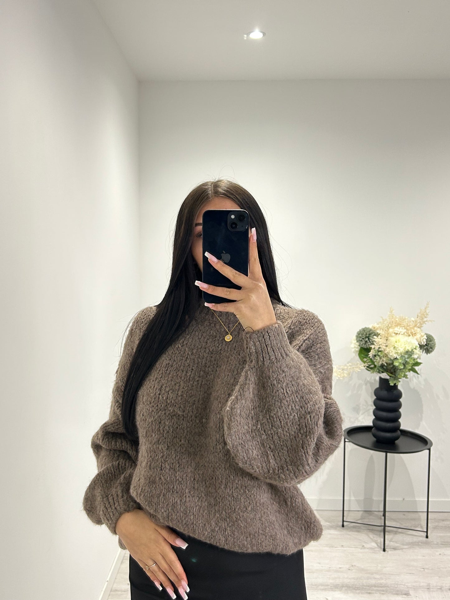 Pull oversize laine marron